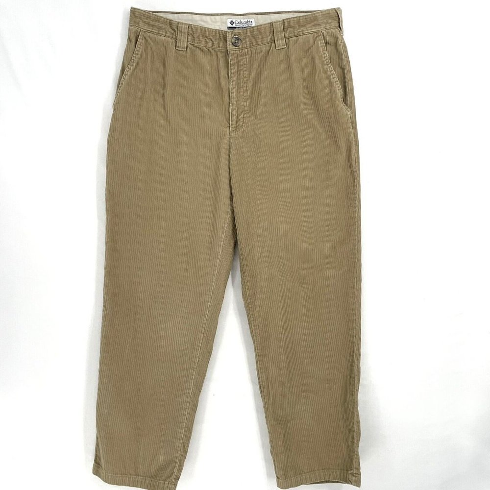 Columbia Corduroy‎ Casual Workwear Pants Mens Size 36 Beige Tan Mid Rise Warm